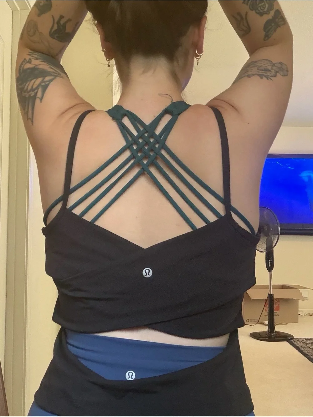 lululemon athletica Black Cross Back Tank Top